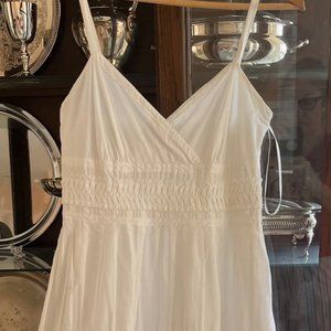 RALPH LAUREN -  WHITE COTTON MAXI DRESS